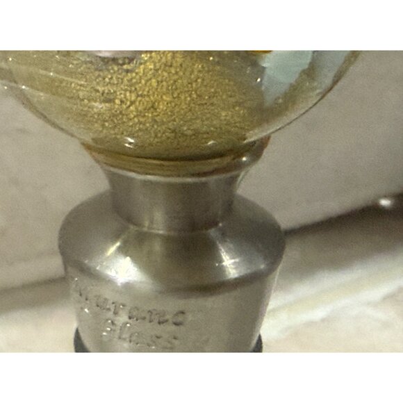 Murano Glass Handcrafted Art Glass & Stainless Steel Wine Bottle Stopper - Picture 7 of 8
